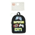 thumbnail image 2 of Wonder Nation Mini-Backpack Keychain/Bag Clip with Pouch, Black "Game On", 2 of 4