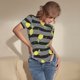 thumbnail image 3 of Balery Lemon Body de cuello redondo de manga corta para mujer Tops de manga corta Tops básicos-Large, 3 of 7