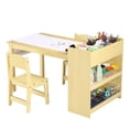 thumbnail image 2 of Luku Modern Toddler Craft Play Wood Activity Desk，Kids Art Table with Large Storage Shelves for Writing Drawing,Nursery, Children's Wooden Furniture for Daycare/Classroom/Home, 2 of 9