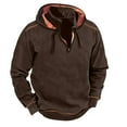 thumbnail image 1 of pstuiky Camisas de invierno de manga larga para hombre, Sudadera con capucha para hombre, manga larga, cuello alto, cremallera frontal a media altura y colores a juego. tops de invierno para hombre s, 1 of 5