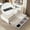 White, variant on Harper & Bright Designs Twin Size Platform Bed with Trundle, Storage Platform Bed with 3 Drawers and Storage Headboard, USB Ports and Plug, Wood Platform Bed with Bookcase, White