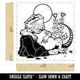 thumbnail image 2 of Bearded Dragon Lazy Lizard Self-Inking Rubber Stamp Ink Stamper - Brown Ink - Small 1 Inch, 2 of 7