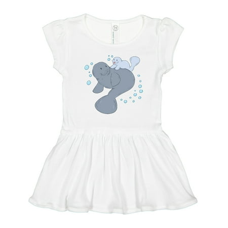 

Inktastic Cute Manatees with Bubbles Gift Toddler Girl Dress