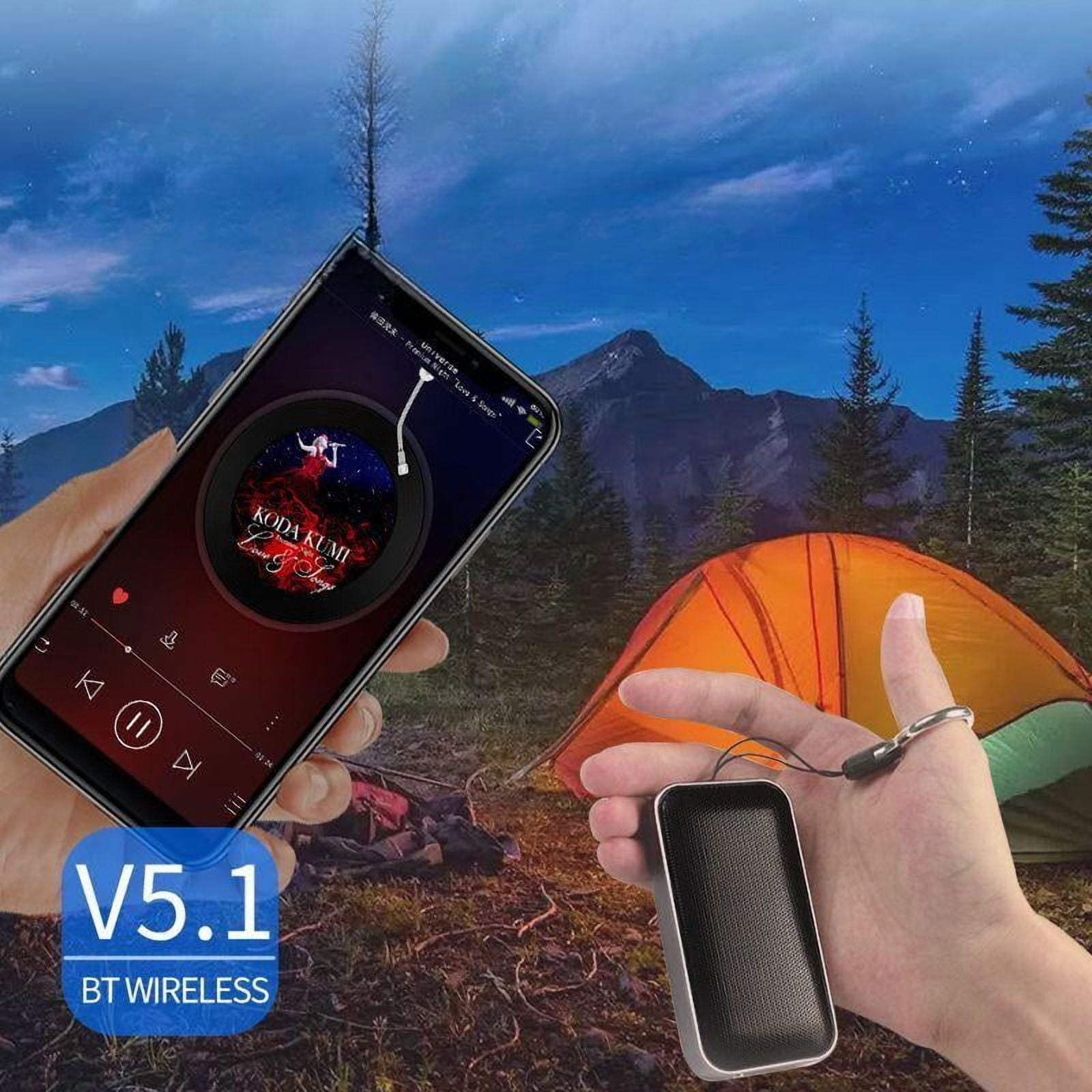 Portable Bluetooth Wireless Speaker with Heavy Bass, Ideal for Sports and Running, Features Card Slot and Hanging Strap
