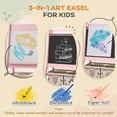 thumbnail image 5 of Resenkos Art Easel for Kids with Paper Roll, 3 in 1 Toddler Painting Easel, Pink, 5 of 7