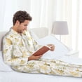 thumbnail image 6 of Sikiie Gold Christmas Tree Mens Pajama Set, Soft Warm Long Sleeve Sleepwear, Cozy Button-Down Pjs for Men-Medium, 6 of 7