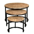 thumbnail image 3 of Rustic Modern Solid Wood and Iron 3pc Coffee Table Set - Natural and Black, 3 of 7