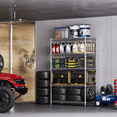 thumbnail image 5 of IZEUK 5-Tier Heavy Duty Metal Storage Shelving, Adjustable Steel Wire Shelf for Garage Basement, 47.2" W x 17.7" D x 72.3" H, 1750 lbs, Chrome, 5 of 8
