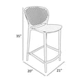 thumbnail image 5 of Benjara Celin 26" Counter Stool Chair- Set of 4- Stackable- Mesh Back- Orange, 5 of 6