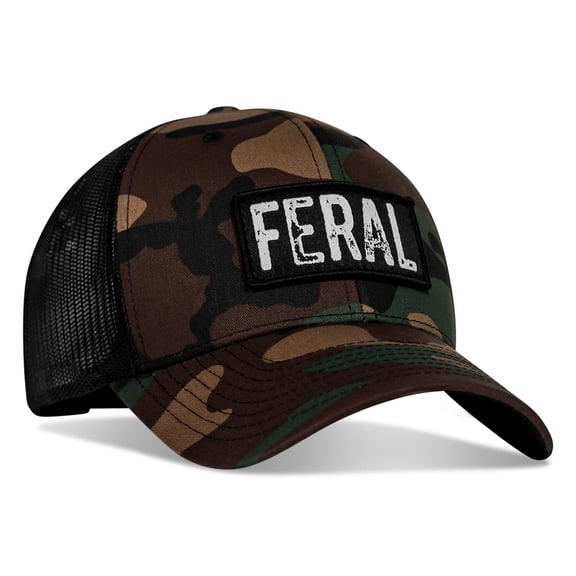 Combat Iron Feral Vintaged Patch Snapback Hat Bdu Camo / Black