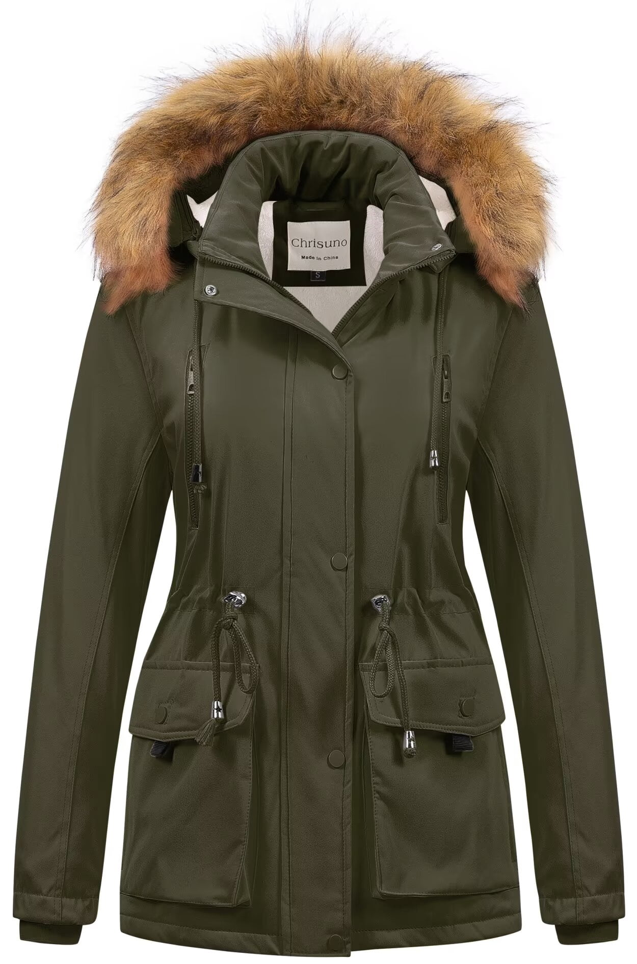 1 Madison Expedition Women's Faux Fur Hooded Parka Jacket - Dark