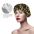 thumbnail image 5 of glod Skull snake bird Shower Cap, Reusable Bath Hair Hat for all Hair Lengths Hair Cover with Elastic Band Double Waterproof Layers Bathing Hat, 5 of 5