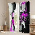 thumbnail image 3 of Homewish Contemporary Pattern Blackout Curtains Set of 2 (52x84 Each),Abstract Geometric Art Curtain,Pink Purple, 3 of 6