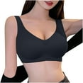 thumbnail image 5 of SMihono Wide Strap Ladies Wireless Seamless No Underwire Sleep Bras for Older Women Full Coverage Everyday Wirefree T Shirt Bra Black L, 5 of 6