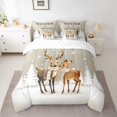thumbnail image 2 of Castle Fairy Kids Children Cartoon Animal Deer Bedding Comforter Set 7-Piece,Winter Snowflakes King Bedding Sets,Happy Xmas Christmas Ultra Soft Bed Sheets,Super Cozy Room Decor,Reversible, 2 of 8