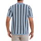 thumbnail image 3 of Polo de punto a rayas INSPIRE CHIC para hombres, camisetas de polo de manga corta con botones, jacquard, XL, azul claro, 3 of 6