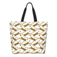thumbnail image 1 of Balery Leopard Print Bolsa Tote Estilo Estético con Cremalleras, Bolsa de Hombro, Bolsa de Compras Grande y Plegable, 1 of 7