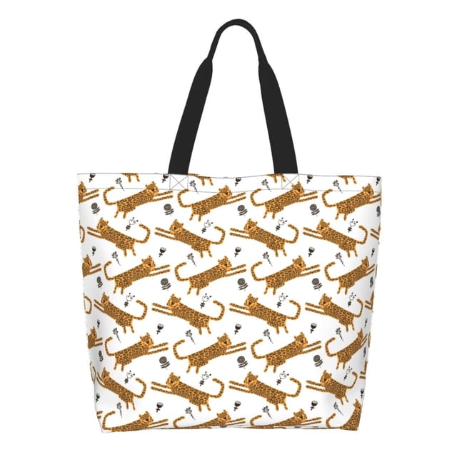 Balery Leopard Print Bolsa Tote Estilo Estético con Cremalleras, Bolsa de Hombro, Bolsa de Compras Grande y Plegable