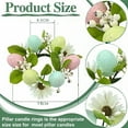 thumbnail image 4 of Easter Egg Candle Rings Wreaths, 7.5"Wide-3.7"Diameter Spring Egg and Flower Candle Rings Artificial Easter Egg Candle Holder Mini Wreaths for Easter Spring Holiday Home Kitchen Table Centerpiece, 4 of 7