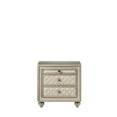 thumbnail image 2 of ACME Lucienne 2-Drawer Velvet Upholstered and Wood Nightstand in Beige, 2 of 4