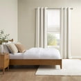 thumbnail image 4 of SunSmart Como Tonal Printed Faux Silk Total Blackout Window Panel Pair in Ivory, 4 of 18