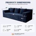 thumbnail image 7 of HSUNNS 71" 3 Setaser Sofa, Comfy Extra Deep Seat 3 Seater Couch for Living Room with Soft Upholstered, Free 3 Pillows and Side Pockets, No Assembly Required, Blue, 7 of 7
