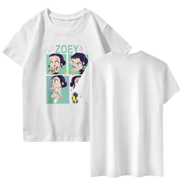 Pop cazadora para niña Demon Hunters Graphic Round-Neck Short Sleeve T Shirt For Kids Youth Fashion Tee With Cartoon Print Design Soft Blend Top For Children (White)