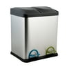 Organize It All 30 Liter 2 Compartment Stainless Steel Recycle Bin