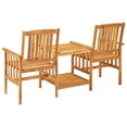 thumbnail image 3 of vidaXL Garden Chairs with Tea Table and Cushions Solid Acacia Wood, 3 of 5