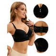 thumbnail image 3 of Unique Bargains Women's Adjustable Straps Lightweight Lace Trim Push Up Bras E 34 Black, 3 of 6