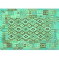 thumbnail image 1 of Ahgly Company Machine Washable Indoor Rectangle Southwestern Turquoise Blue Country Area Rugs, 6' x 9', 1 of 4