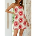 thumbnail image 3 of Rdhnmea Women Slip Dress, Sleeveless Backless Graphic Print Mini A-line Dress, 3 of 8