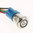 thumbnail image 3 of 12V Car Vehicles Accessories LED Light Hazard Warning Push Button Metal Toggle Switch 19mm - Red, 19mm, 3 of 7