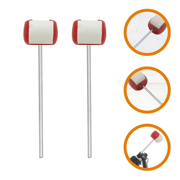 LOLIPPYY 2 Pcs Durable Felt Drum Beaters for Bass Drum Pedal Easy to Use Percussion Instruments