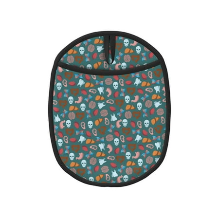 

Qekee Skull cute organ Pattern Silicone Pot Holders Oven Mitts Heat Resistant Hot Pads Non Slip Pot Holder Towel Cloth Interior Lining