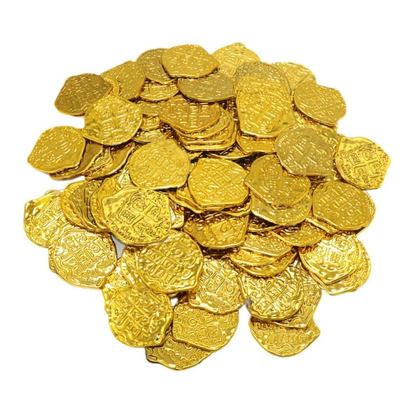 Rongfmy 100 Pieces Novelty Decorations Pirate Party Cosplay Gold Doubloons