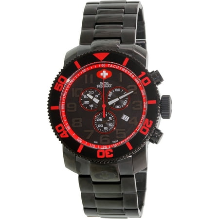 Swiss Precimax Men's Verto Pro SP13035 Black Stainless-Steel Swiss Chronograph Sport Watch