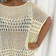 thumbnail image 6 of JJHGVB Cover Up swim cover up for women beach vacation clothes for women Casual Beach beach cover ups for women beach wear for women Beach Dress Vacation Coverup for Swimwear Beige 2XL, 6 of 7