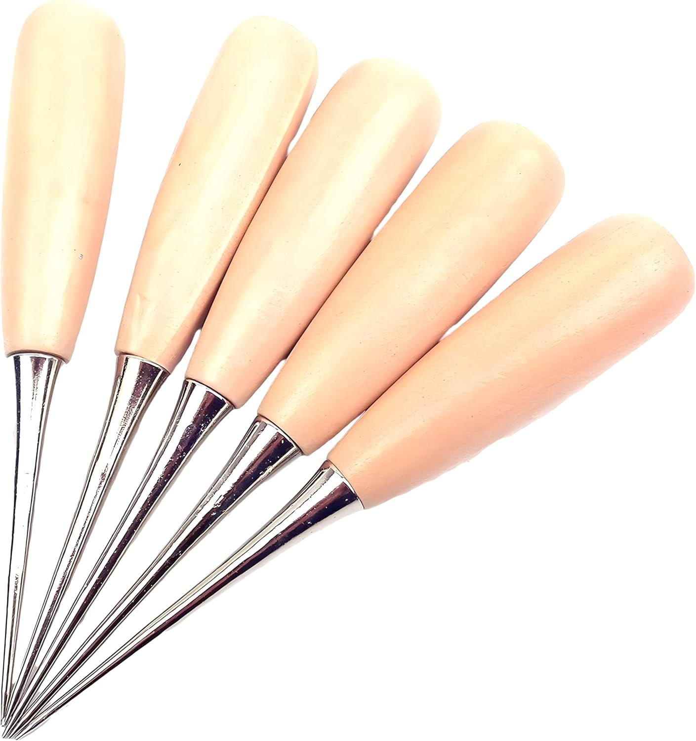 ABPETE 20-Pack Leather Stitching Awls,Stainless Steel Needles with Wooden Handle,Heavy-Duty Repair Tool for Shoes, Bags & Canvas