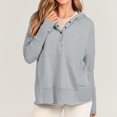 thumbnail image 1 of Sudadera Botones Sudadera básica Casual Mujer Ropa de otoño Traje de vacaciones con hombros caídos Ygjytge Gris T XL para Mujer, 1 of 6