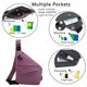 thumbnail image 4 of Hukapapa Bolso cruzado ligero, simple, de gran capacidad, antisalpicaduras, agua, ocio, bolso de hombro íntimo, morado, 4 of 7
