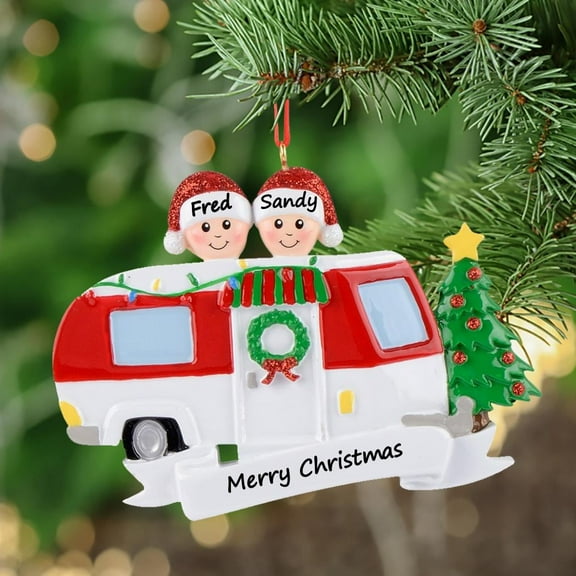 Maxora Personalized Ornaments Customized Christmas Ornament RV Trailer Couple Free Customize