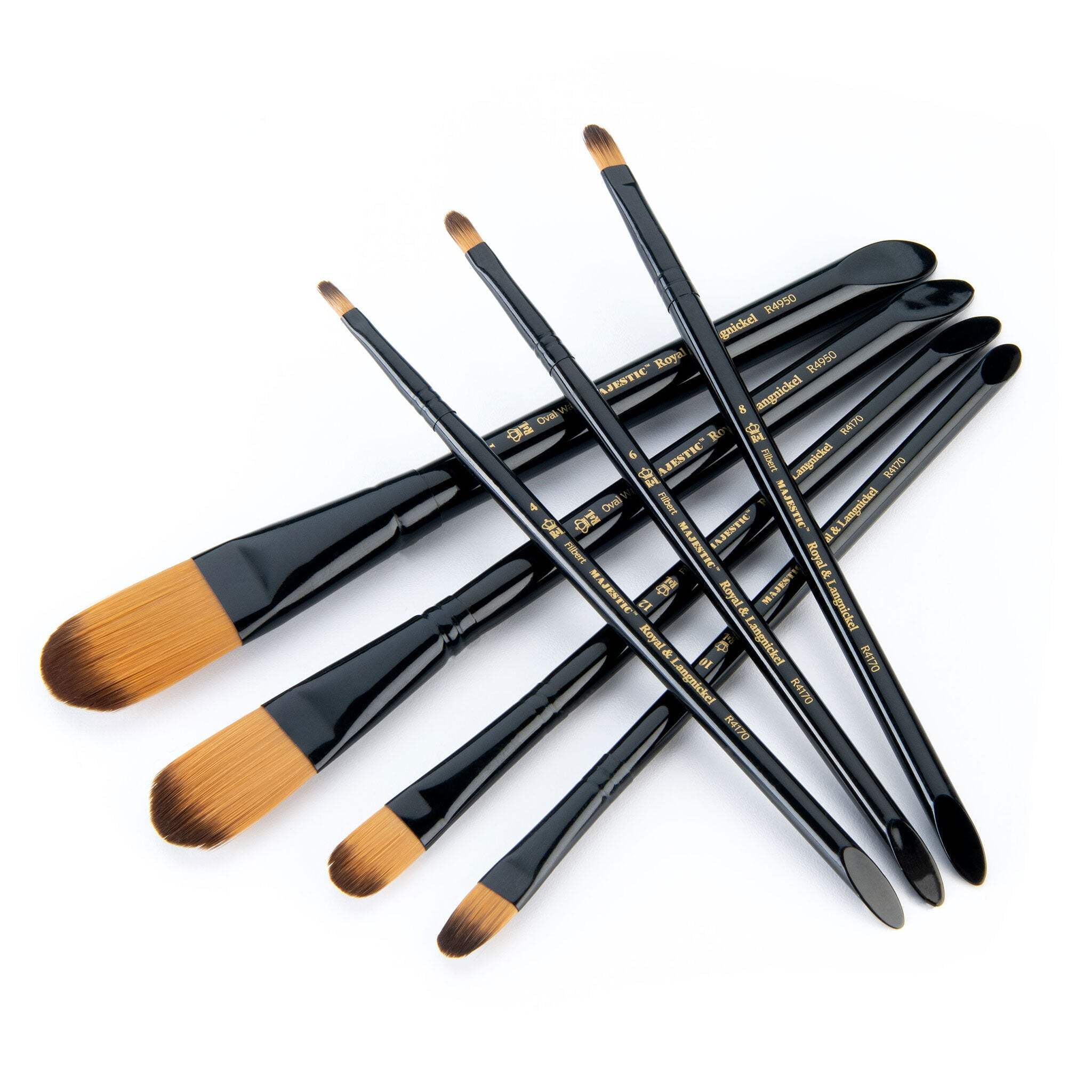 Royal & Langnickel Majestic™ Standard Handle 7pc Filbert & Oval Wash Brush Set