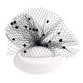 thumbnail image 6 of TODOZO Fascinators Hat Flower Mesh Ribbons Feathers On A Headband and A Clip Tea Party Headwear for Girls and Women Women's Pure Color Mesh Vintage Beret Dress Accessories White One Size, 6 of 6
