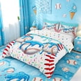 thumbnail image 2 of meiyoeat Watercolor Baseball Cream Bedding For Kids,Ball Ice Drip Duvet Cover Full For Boys,Reversible,3 Pieces(No Comforter), 2 of 6