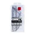 thumbnail image 2 of Tnobhg 1 Set Transparent Ruler Easy-to-Use Clear Scale Round Hollow Design with Set Squares Protractor Stationery Learning Tools, 2 of 7