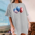 thumbnail image 2 of Women's T Shirts 4th of July Patriotic Short Sleeve Summer Independence Day Athletic Blouse Light Gray XL, 2 of 5
