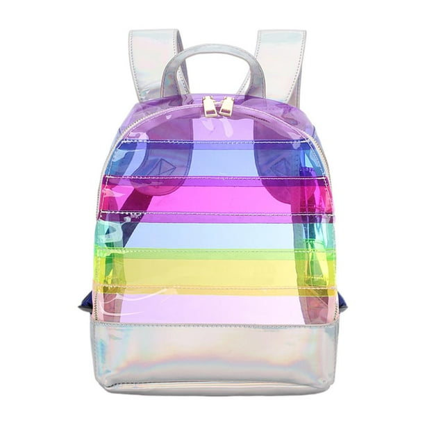 transparente de holográfica brilnte Hombro transparente transparente resistente Púrpura Zulema Mochila transparente para el hombro