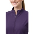 thumbnail image 4 of M&M SCRUBS Women’s Full Zip Scrub Jacket – 4-Way Stretch Warm-Up Jacket with Stand Collar, Moisture-Wicking (Eggplant, 2X-Large), 4 of 7