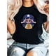 thumbnail image 2 of Women's Movie Graphic T-Shirt - Black Cartoon Character Print Round Neck Tee, Medium Stretch Machine-Washable Casual Top for Casual attire & Themed events, Pop Culture apparel, Stylish Print, 2 of 8